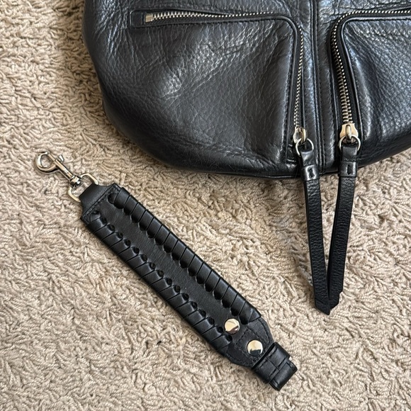 ALLSAINTS BLACK FETCH LEATHER CROSSBODY BAG - Picture 8 of 11